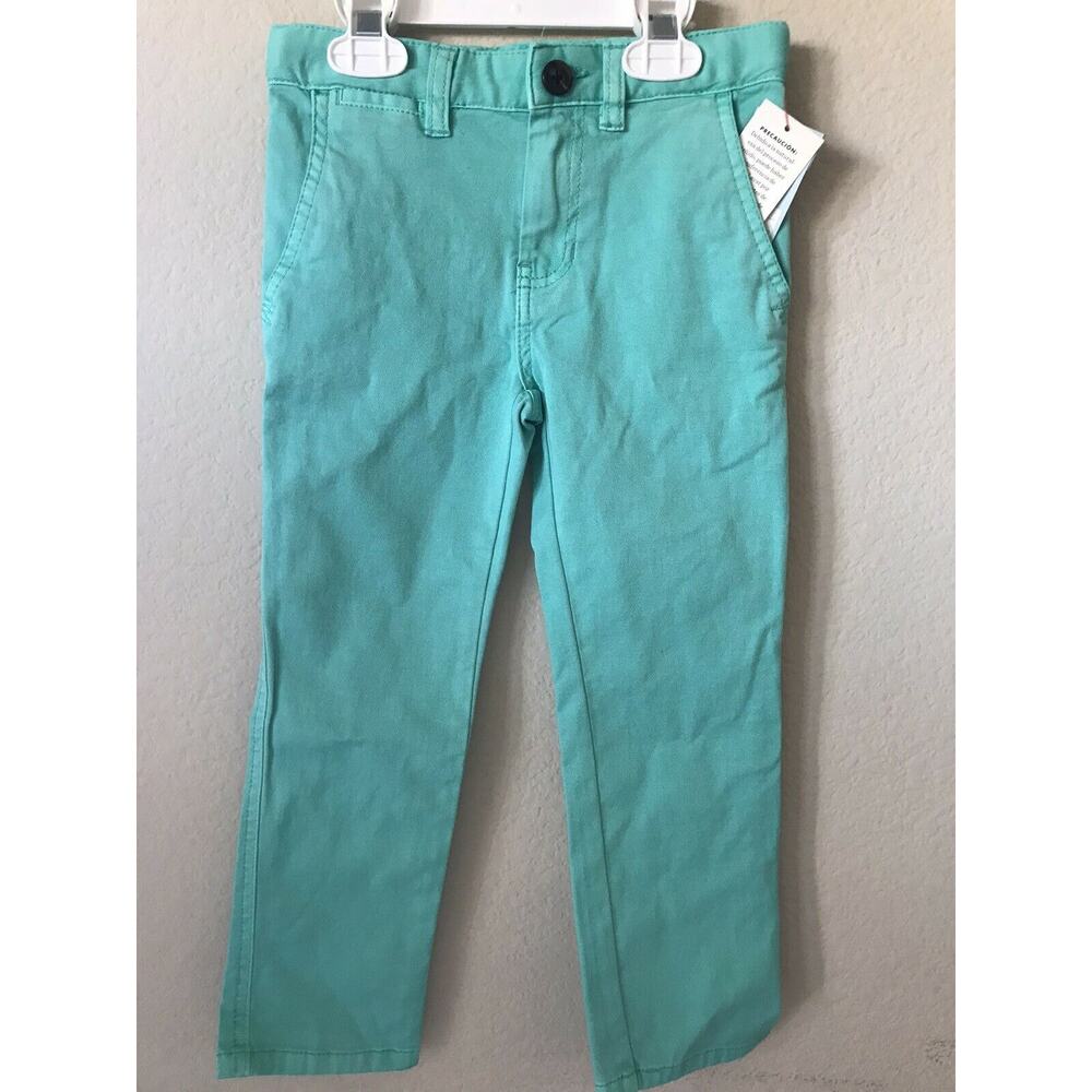 Cat & Jack Stretch Sea Green Adjustable Waist Pockets Girls’ Skinny Pants Size 4